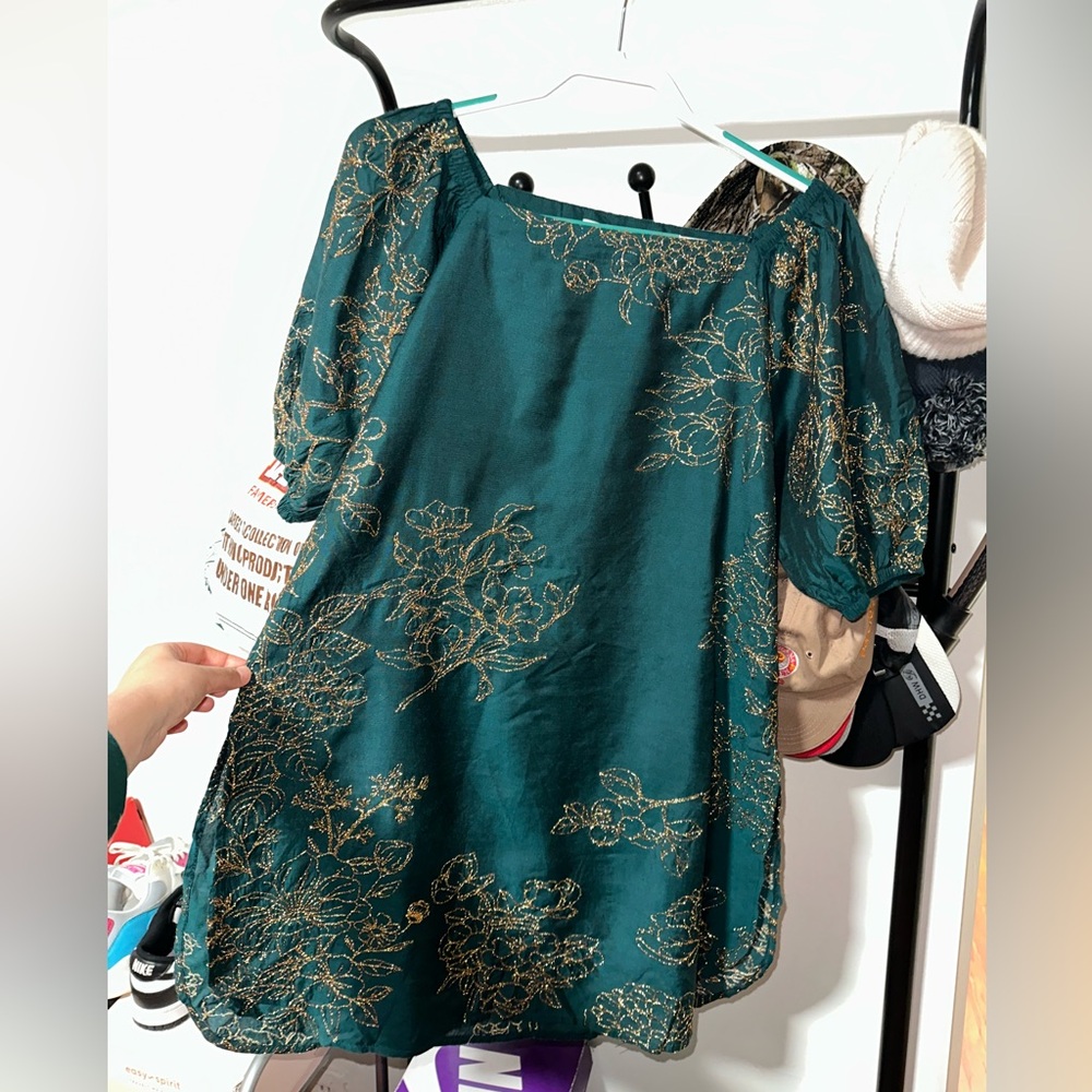 Elegant Green Floral Palazzo pants,Kurta for SemiFormal wear and dupatta .3 piec